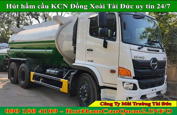 Hút hầm cầu KCN Đồng Xoài sạch sẽ, chất lượng giá ưu đãi